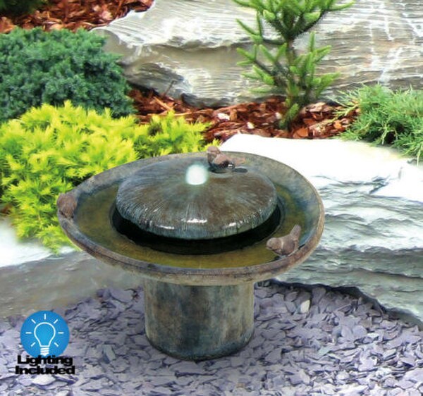 Birds of a feather garden fountain cement high-end statuary